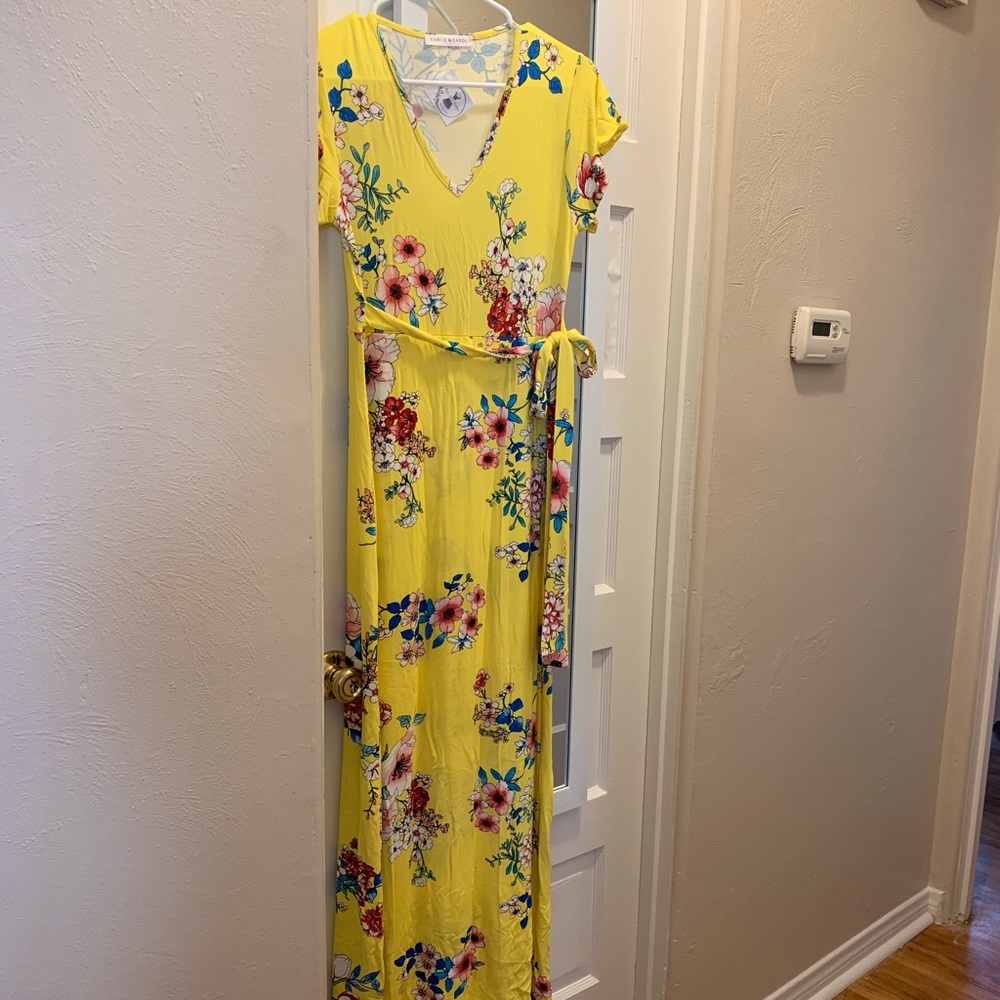 Yellow Floral Maxi Dress NWT